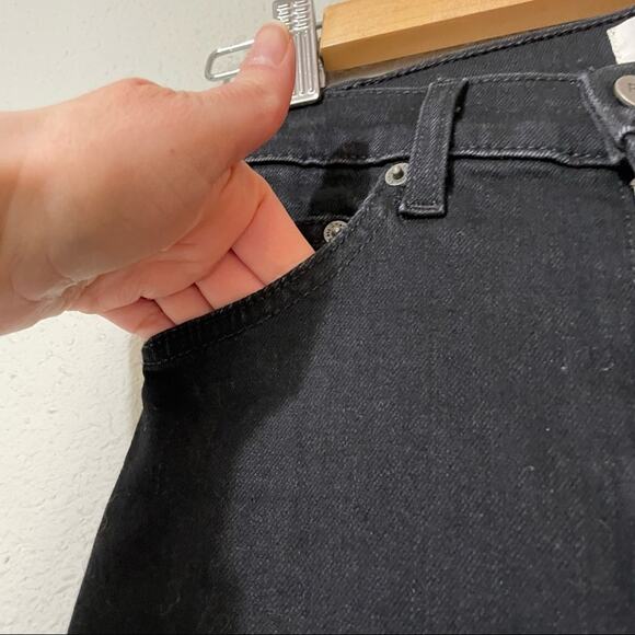 Reformation Black High Rise Skinny Jeans Distressed Womens 23 Denim Casual Fall - Picture 4 of 7